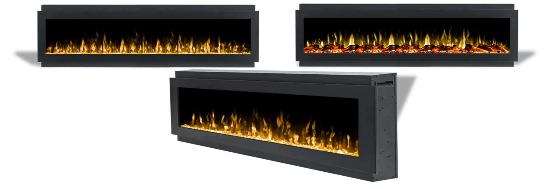 Chimeneas Electricas Modernas - 91-183 cm - Lenos cristales y piedras - Empotrables - IGNIS Mexico